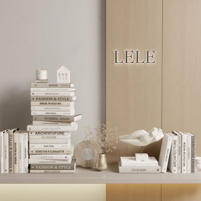 现代书籍摆件组合