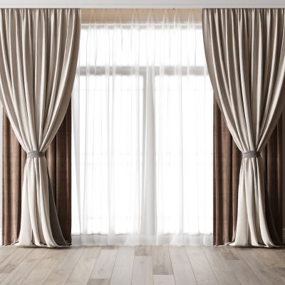 现代灰棕色窗帘