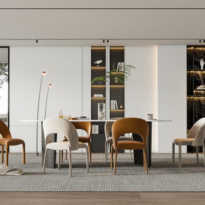 现代轻奢餐厅餐桌椅