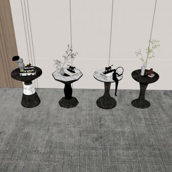 现代边几 角几 组合 饰品摆件