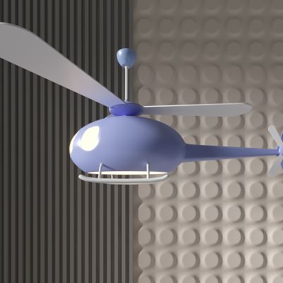 儿童吊扇灯 儿童卧室吊灯 现代电扇灯 现代吊灯 吊灯风扇 创意吊灯 创意吊扇SU模型