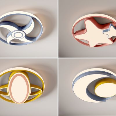 现代儿童吸顶灯 卡通吸顶灯 男童卧室 女童卧室吸顶灯 圆形 可爱 儿童卧室