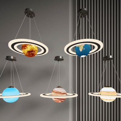 现代星球吊灯 儿童卧室吊灯 星球灯 活动室灯 科学室灯具 行星灯 太空灯 现代吊灯 科学室灯具
