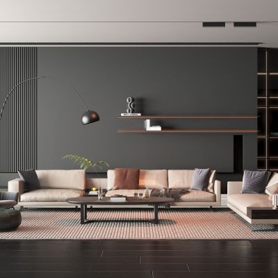 现代风格的客厅  沙发  茶几