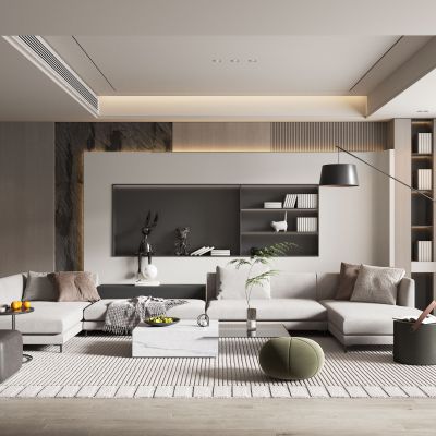 现代风格的客厅  