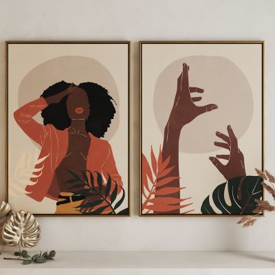 现代女性剪影艺术挂画