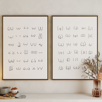 现代线条人体艺术挂画