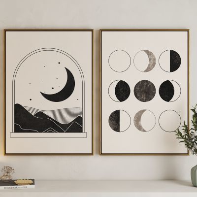现代月相艺术挂画