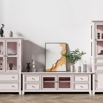 美式粉色系电视柜