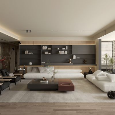 现代风格的客厅