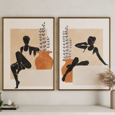 现代女性剪影艺术挂画