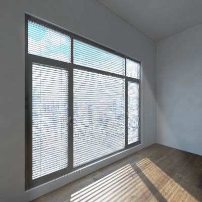 现代百叶帘落地窗