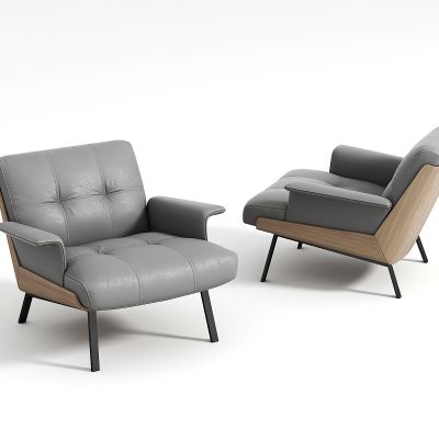 现代皮革休闲椅