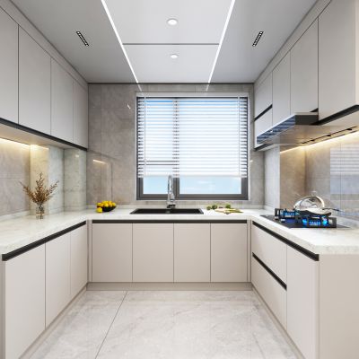 现代蜂窝大板厨房