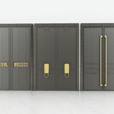 新中式别墅大门，双开门，对开门