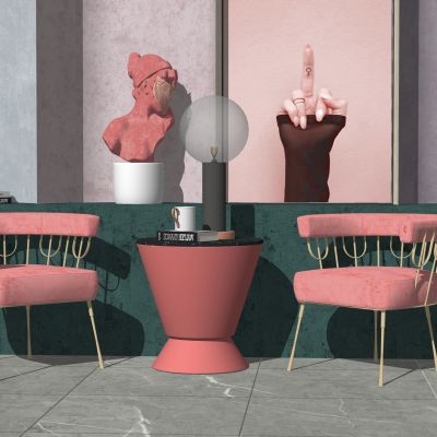 北欧休闲椅 边几