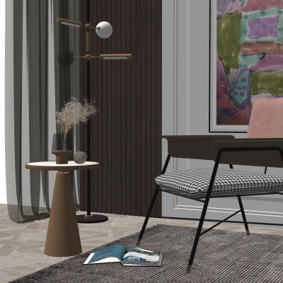 现代休闲椅 落地灯