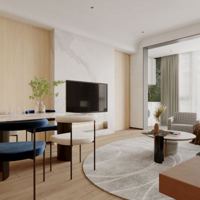 现代客厅餐厅