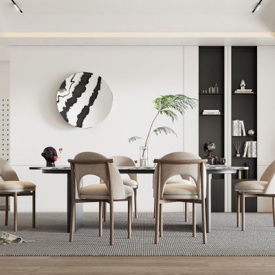 现代轻奢餐厅餐桌椅组合