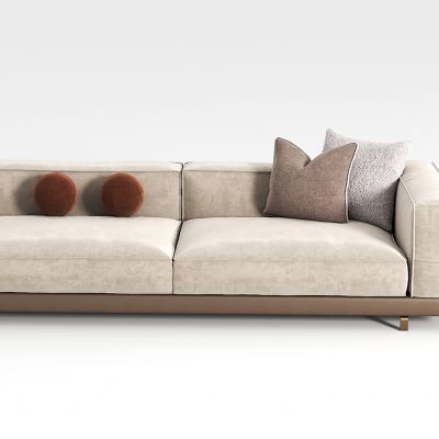 现代双人沙发，边几组合