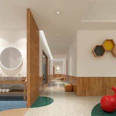 现代培训学校过道