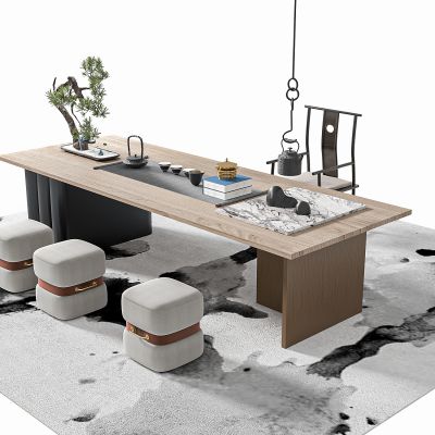 新中式茶桌椅组合