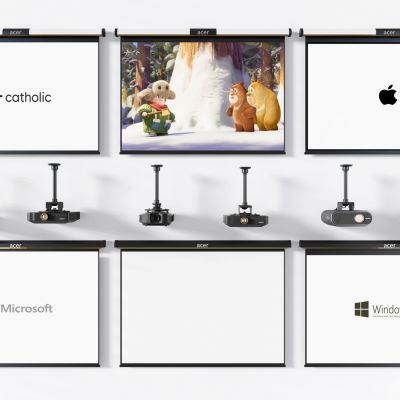 现代投影机_幕布_投影仪