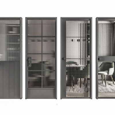 现代单开门 玻璃门