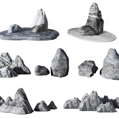 新中式景观石 雪浪石组合