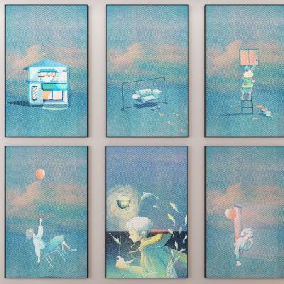  现代简约极简侘寂风装饰画