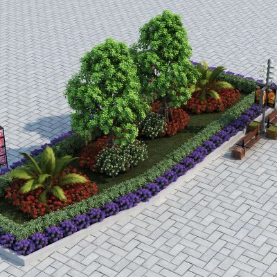 现代风格的花坛