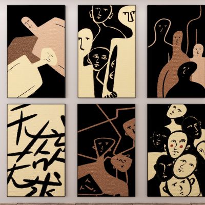  现代简约极简侘寂风装饰画