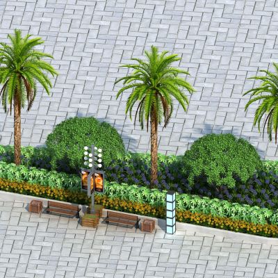 现代风格的花坛