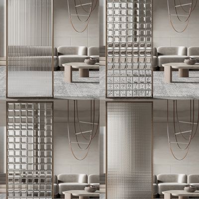 现代玻璃砖屏风隔断