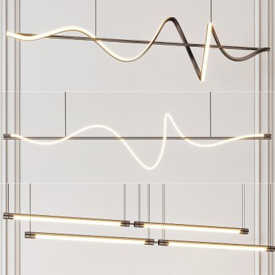 现代线性曲线吊灯