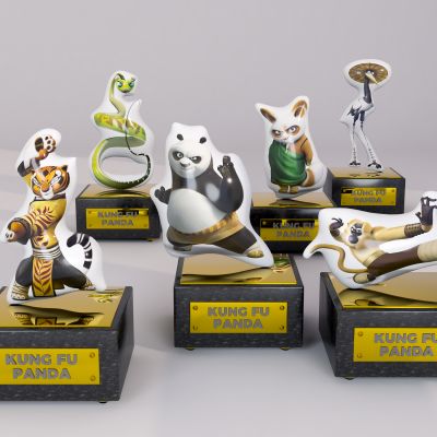 现代家居陶瓷美陈摆件3D卡通