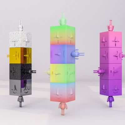 现代潮玩美陈摆件3D卡通