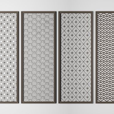 新中式花格隔断屏风