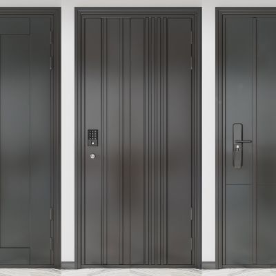 现代单开门 入户门 密码门 防盗门 密码锁