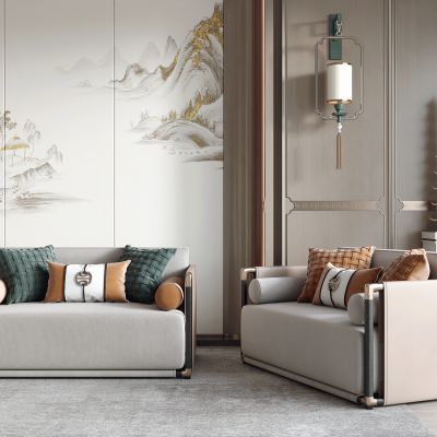 新中式单人沙发