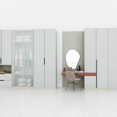 现代卧室衣柜，衣帽间衣柜，梳妆台柜，梳妆台衣柜一体柜，储物柜