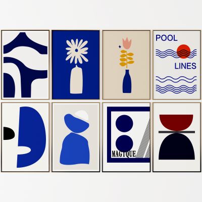 现代克莱因蓝装饰画