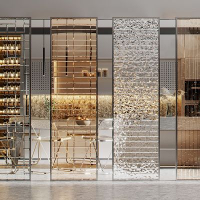 现代玻璃砖屏风 隔断 玻璃砖 玻璃隔断