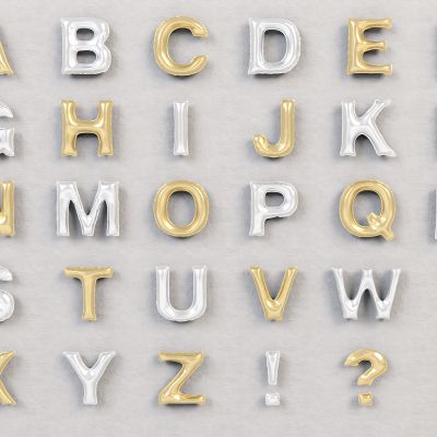 现代潮玩英文字母装饰气球美陈3D卡通