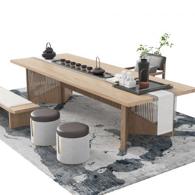 新中式茶桌椅组合