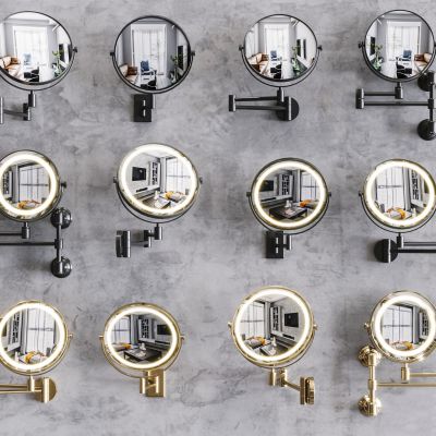 现代卫浴镜 化妆镜 圆形化妆镜 发光镜 装饰镜