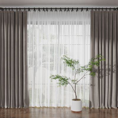 现代窗帘 窗帘杆 罗马杆