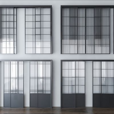 现代推拉门组合