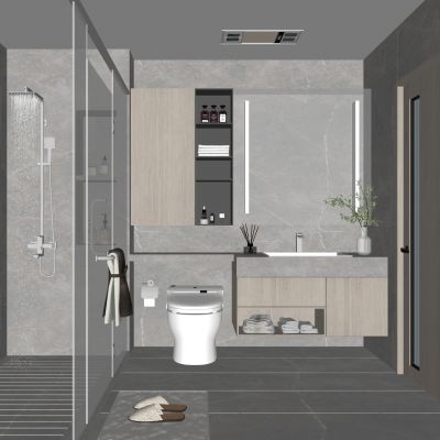 现代卫生间 淋浴间