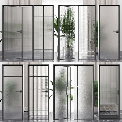 现代单开门 玻璃门 玻璃推拉门